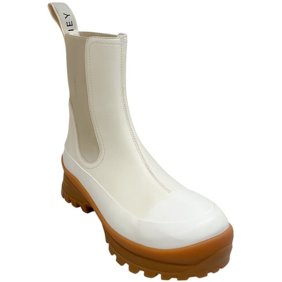 Stella McCartney Cream Vegan Leather Trace Boots - Picture 1 of 8